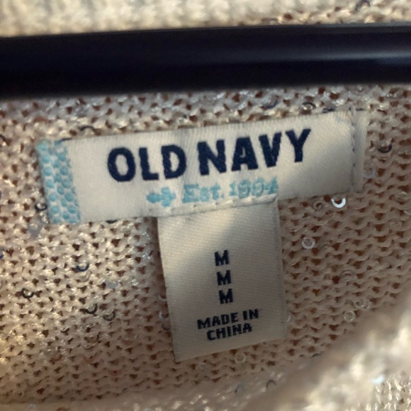 Old Navy white sequined sweater, size medium - Picture 2 of 5